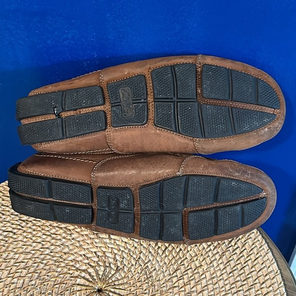 Men’s Clarks Mens Ashmont Race Tan Brown Leather Loafers Moccasin Driving Shoes - Picture 7 of 7